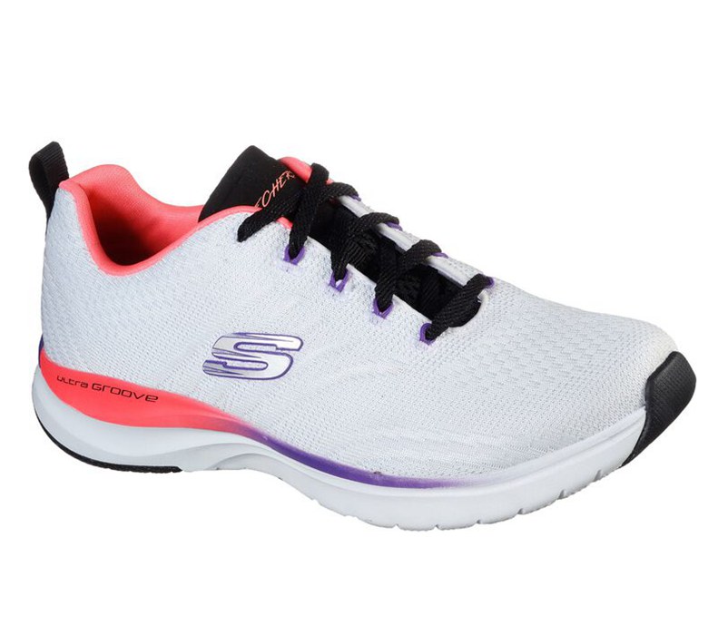 Skechers Ultra Groove - Pure Vision - Womens Sneakers White/Multicolor [AU-JZ6238]